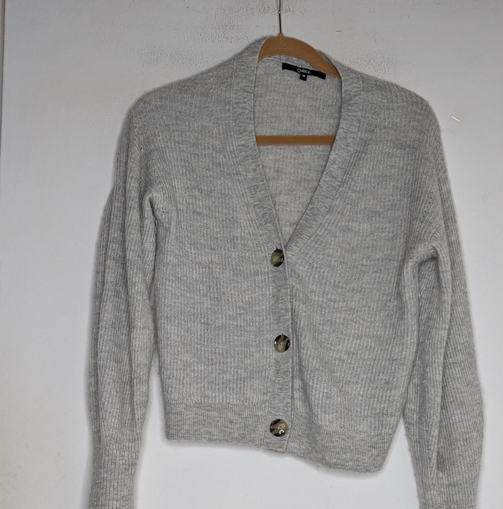 Quince • Women’s Baby Alpaca-Wool Cropped Cardigan Sweater - Picture 2 of 5